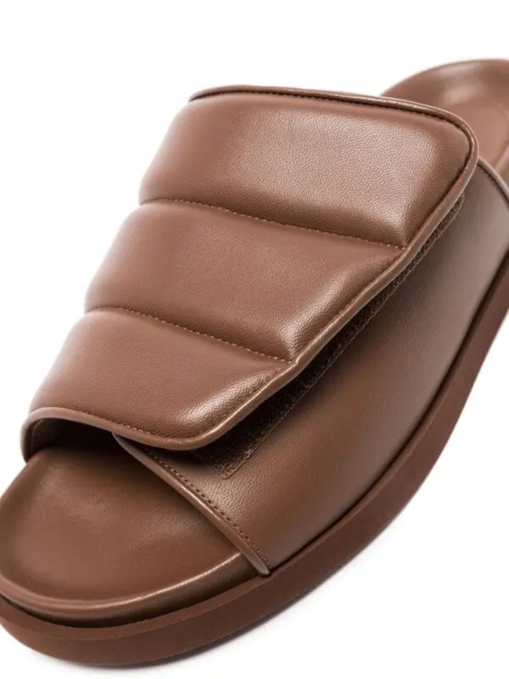 GIABORGHINI 
Padded Leather Slides - Brown